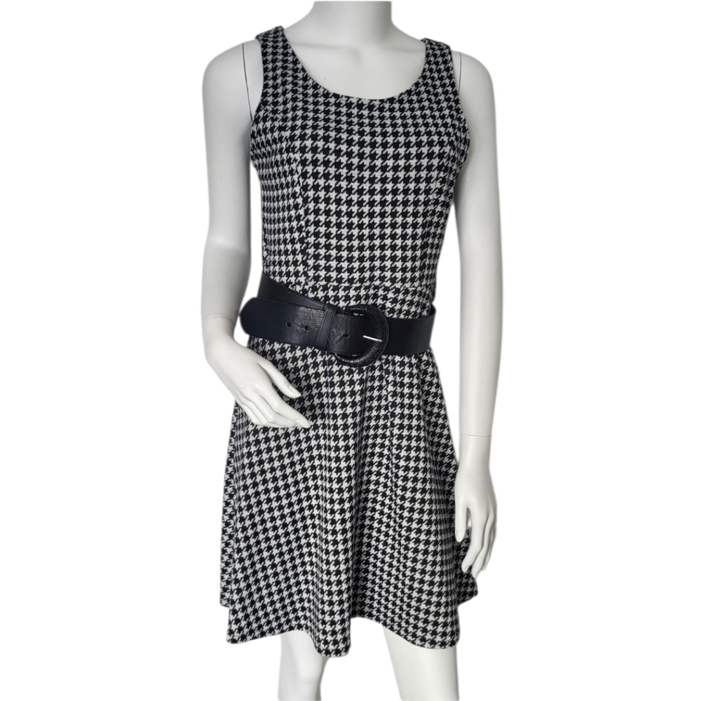 S3ss Classic Black and White Houndstooth Dress